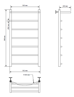 Полотенцесушитель водяной Indigo Arc LASHW100-50P с полкой 100x50 см хром